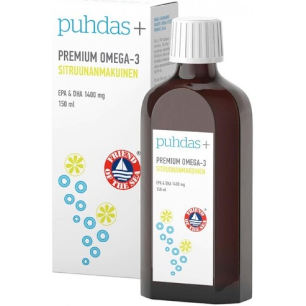 Рыбий жир с лимоном Омега 3 премиум Puhdas+ Premium 125 ml