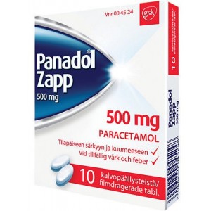 Жаропонижающие таблетки Panadol Zapp 500 мг 10 шт